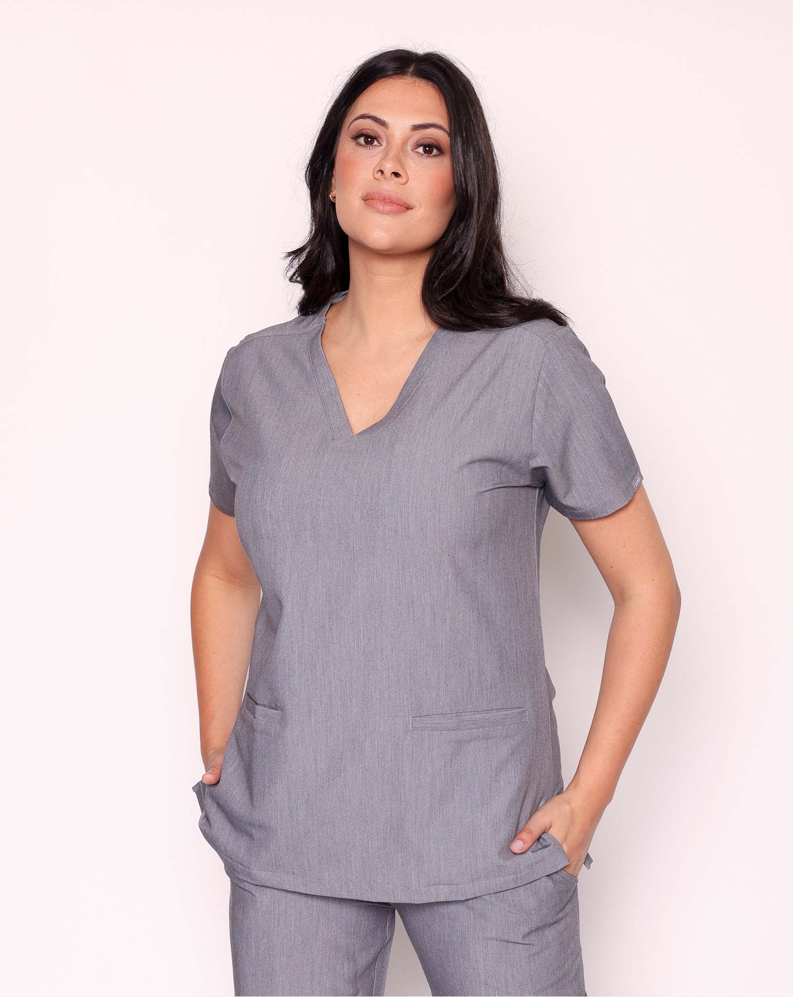 SIMKI Ari Two Pocket Ladies 4 Way Stretch Scrub Top