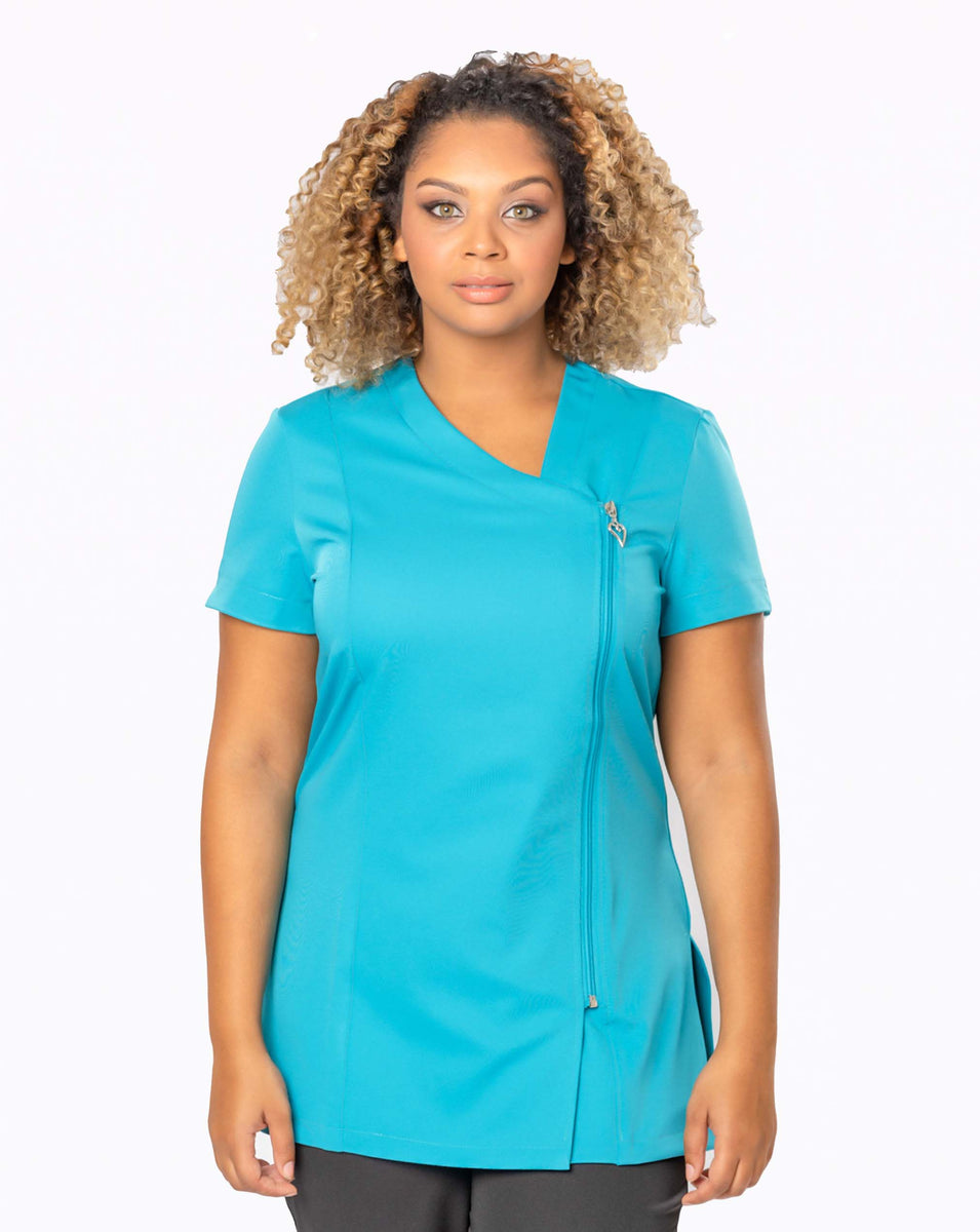 Belle Asymmetric Teal Beauty Tunic 