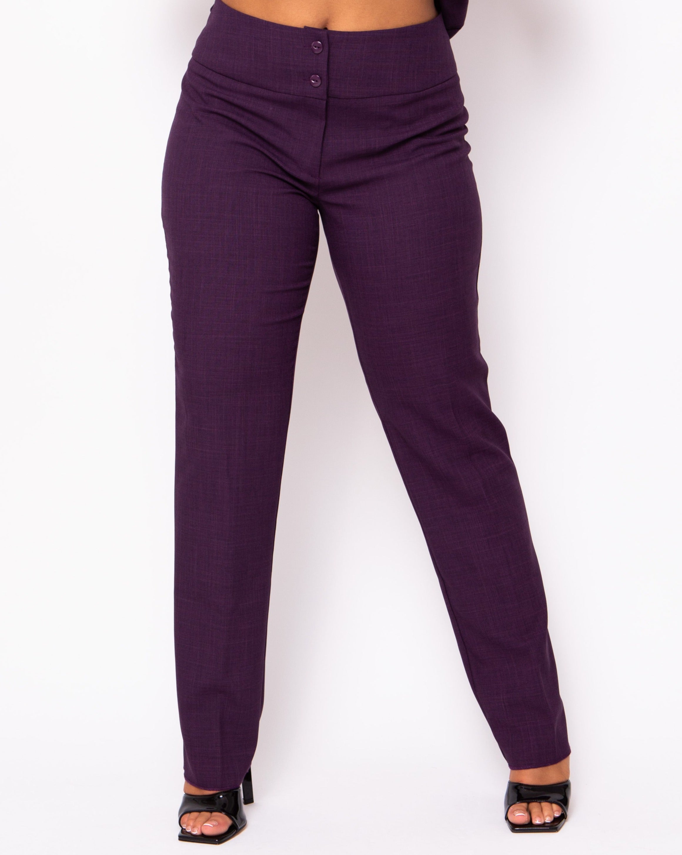 Signature Tailored Fit Trousers - Plum