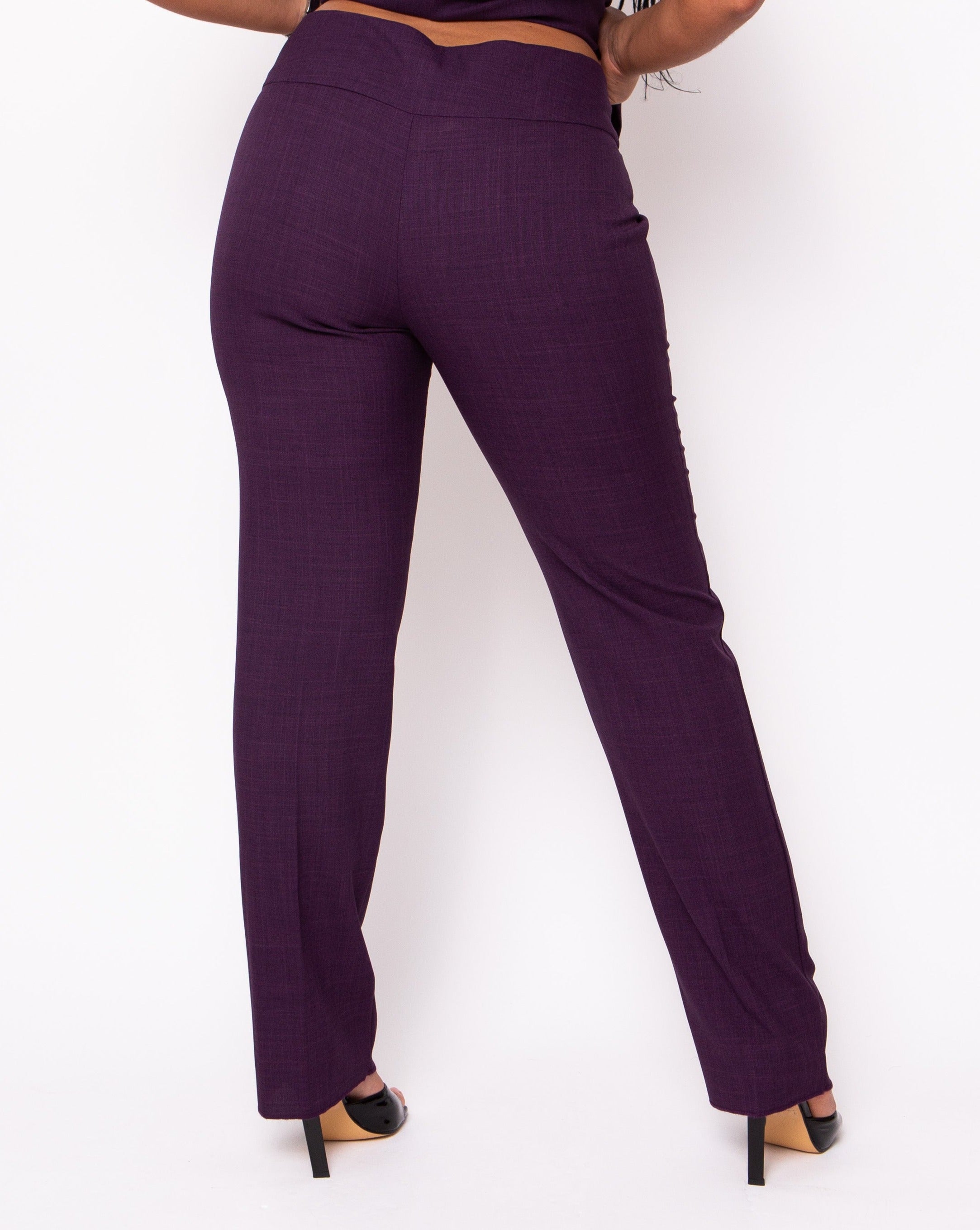 Signature Tailored Fit Trousers - Plum