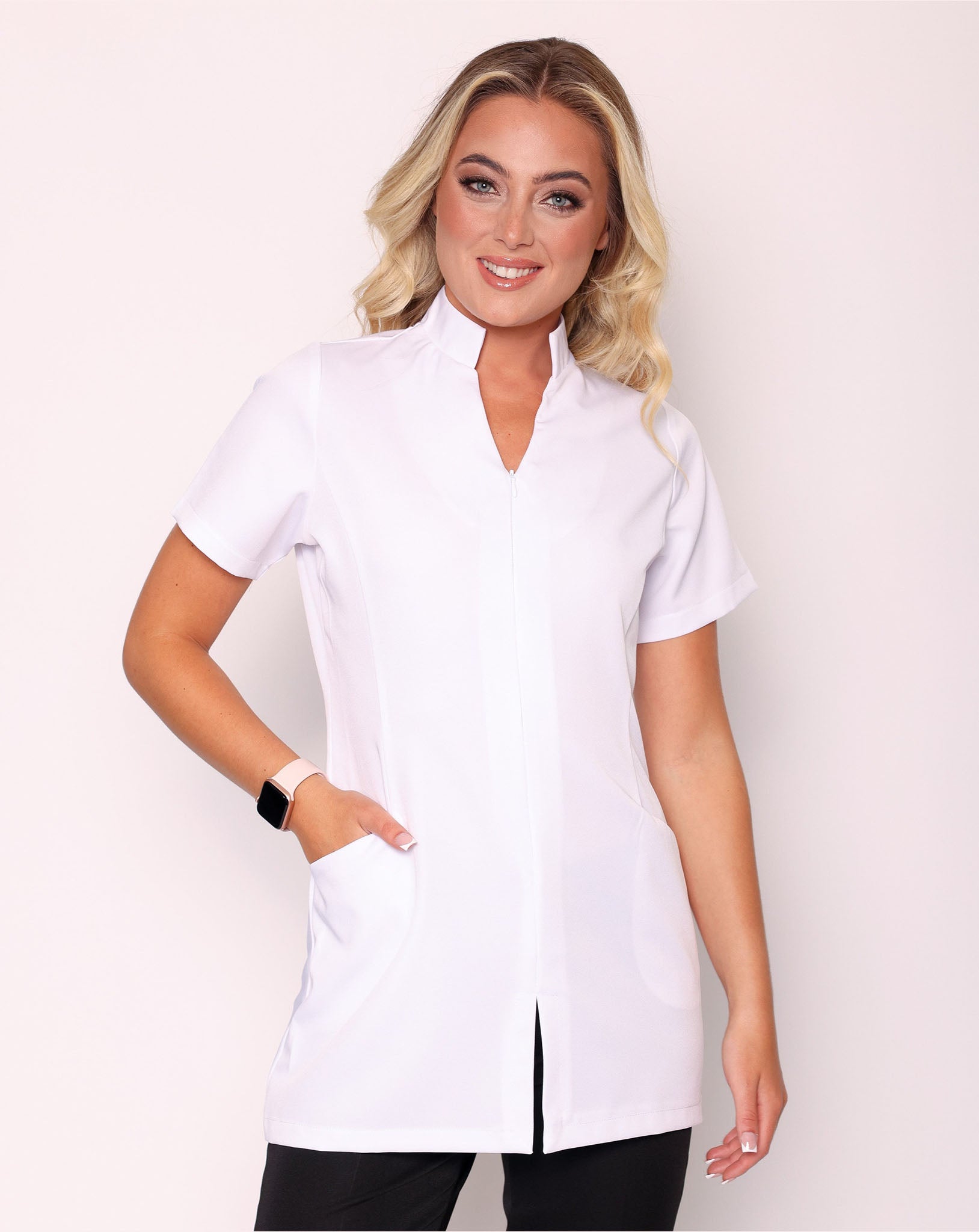 Allure Two Pocket Beauty Tunic - White