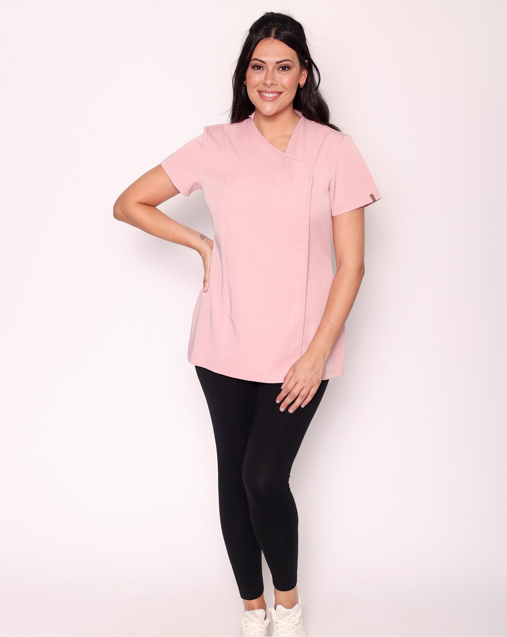 Charisma Asymmetric Salon Tunic - Blush