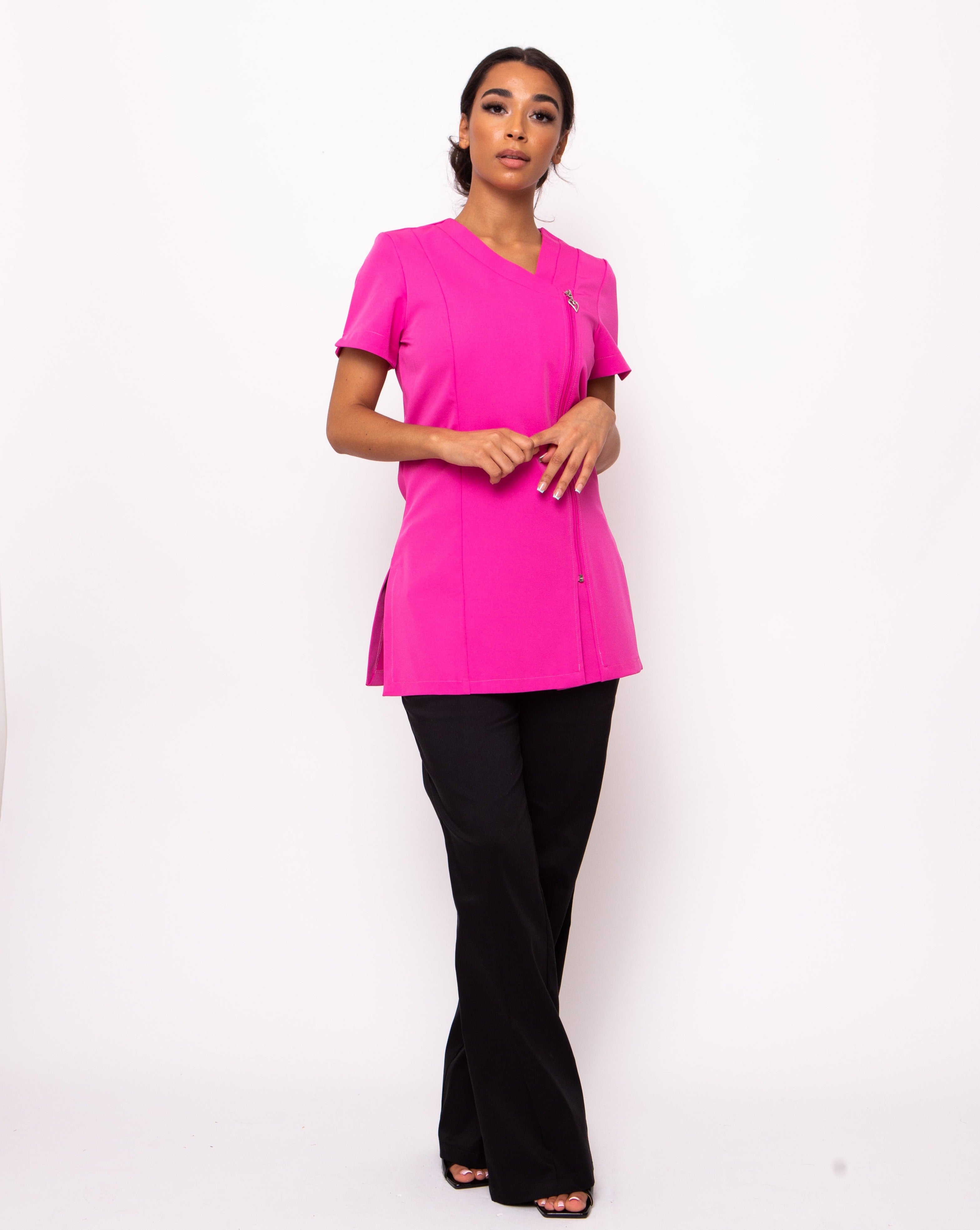 Belle Asymmetric Beauty Tunic - Hot Pink