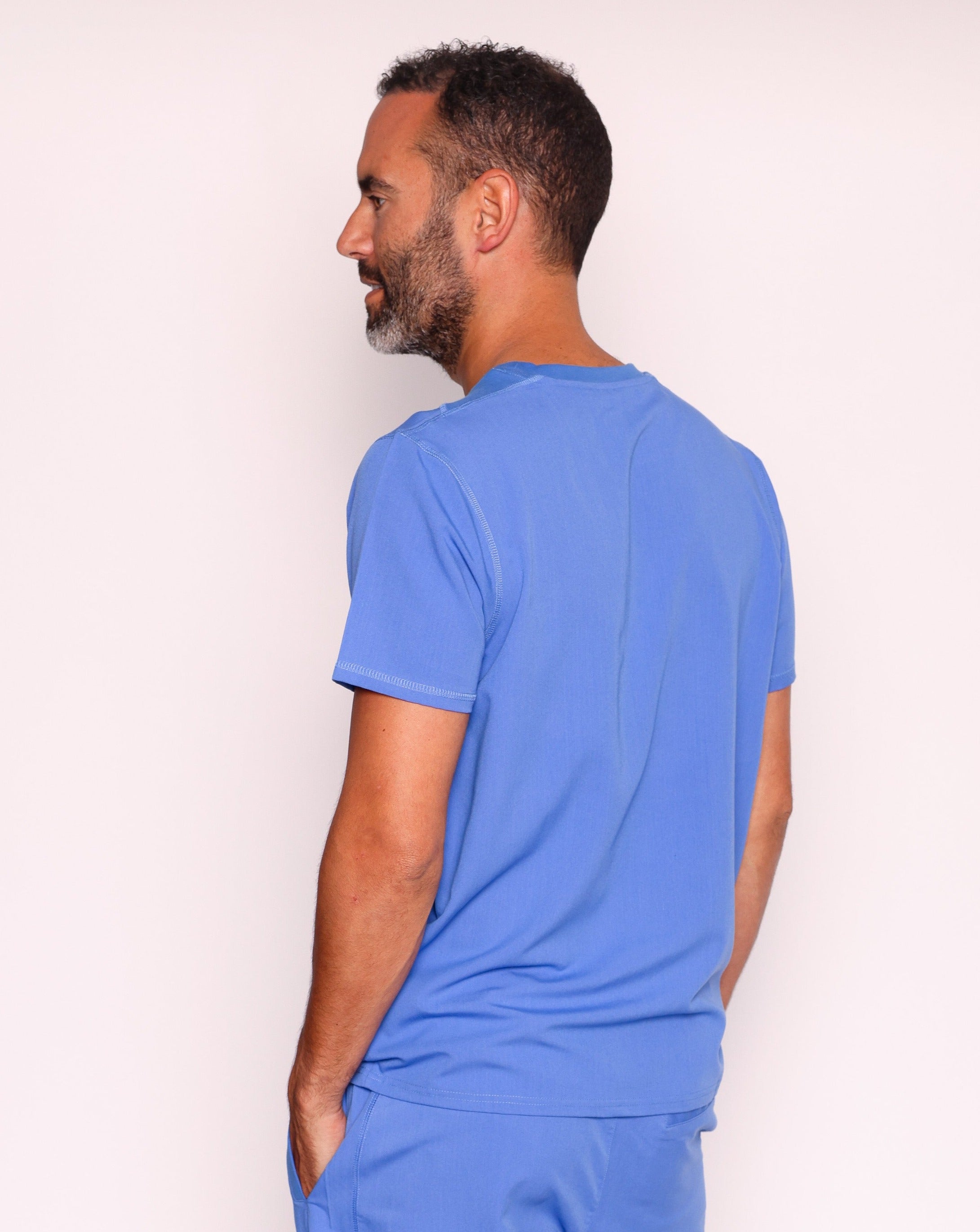 Miles One Pocket Scrub Top - Ciel Blue