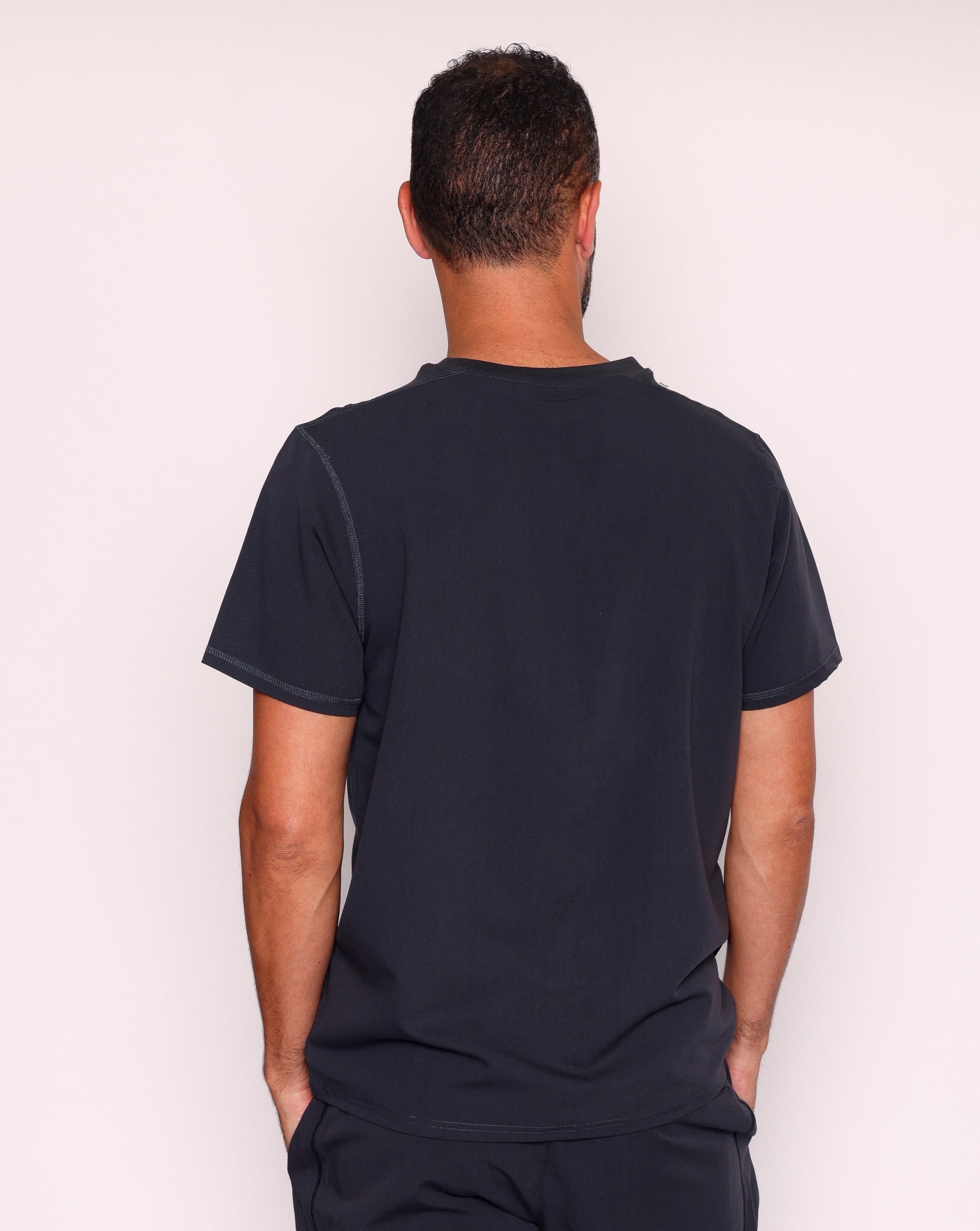 Miles One Pocket Scrub Top - Black