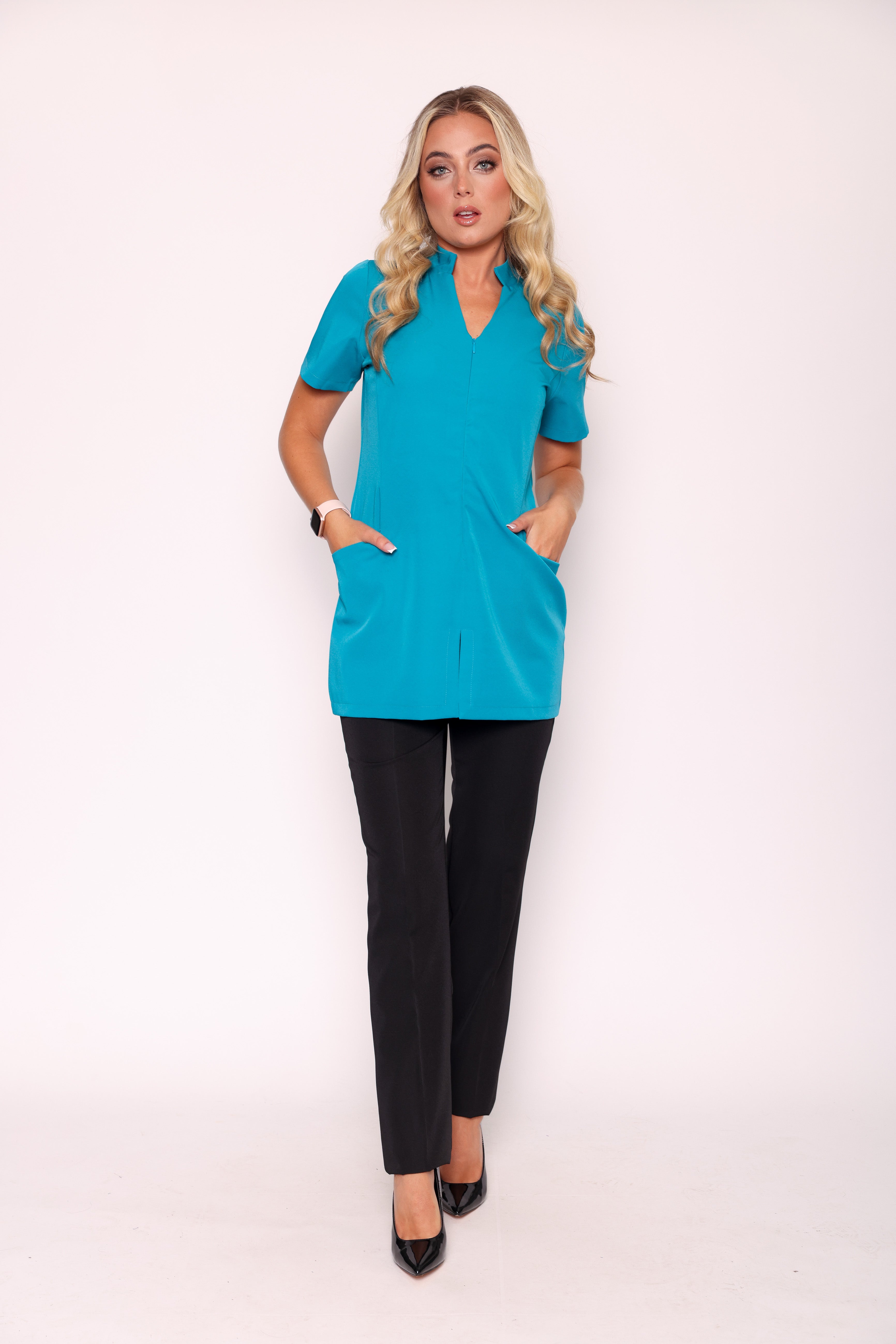 Allure Two Pocket Beauty Tunic - Teal