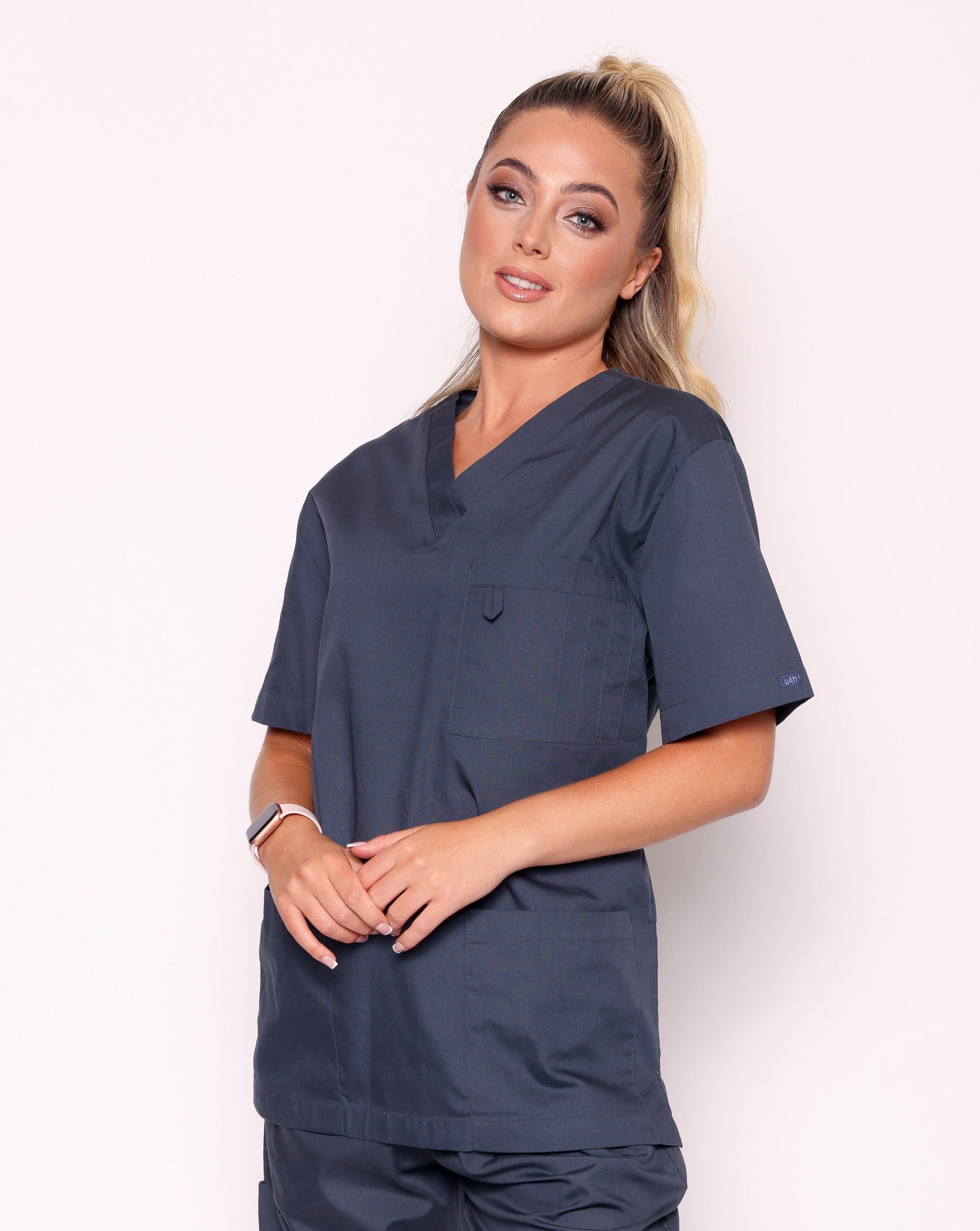 Sandringham Unisex Three Pocket Scrub Tunic - Charcoal Grey