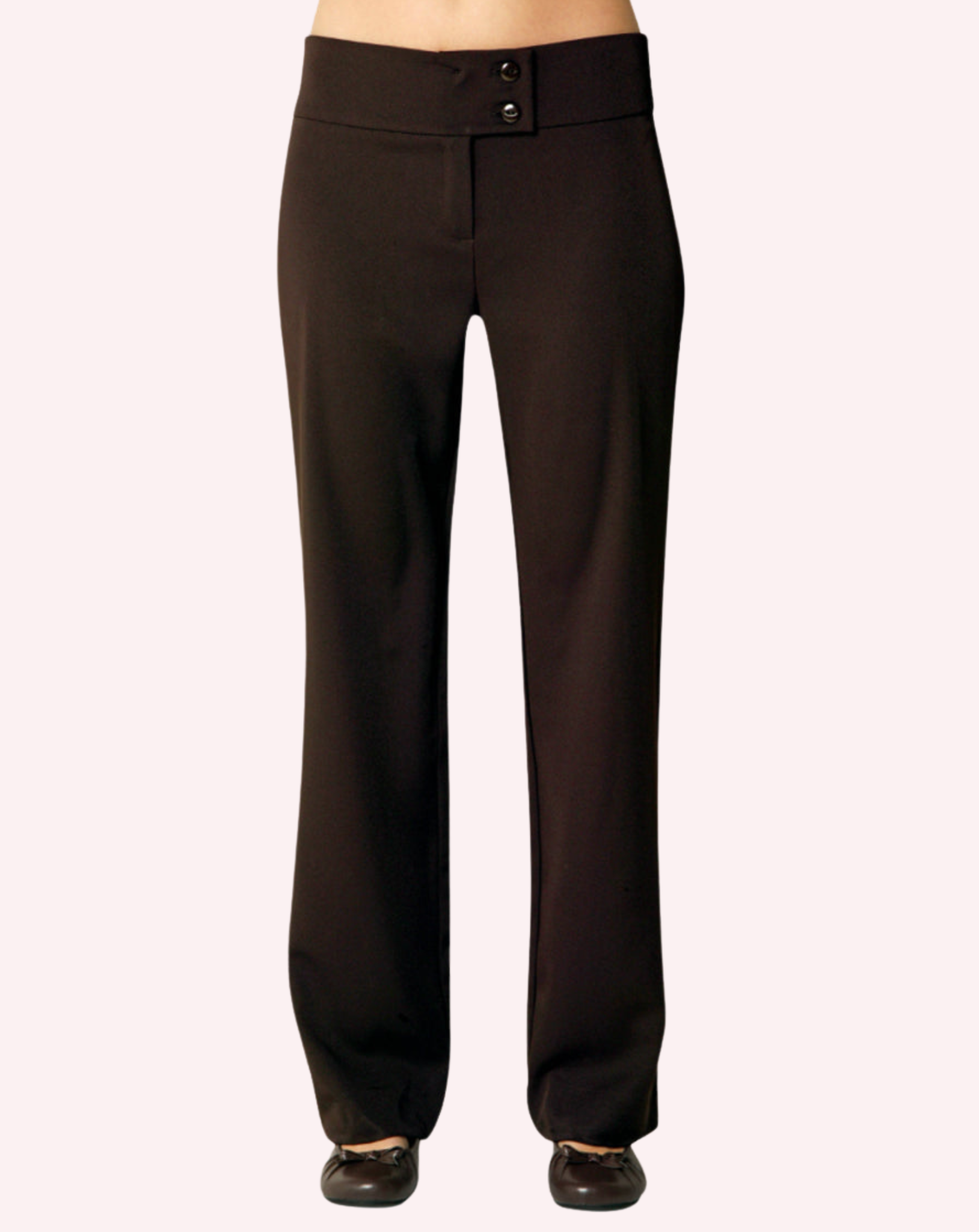 Fusion Wide Leg Work Trousers - Chocolate Brown