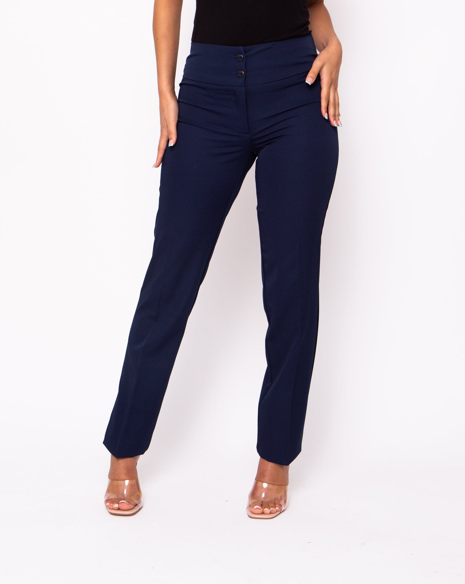 Buy Women Navy Flared Trousers  Trends Online India  FabAlley