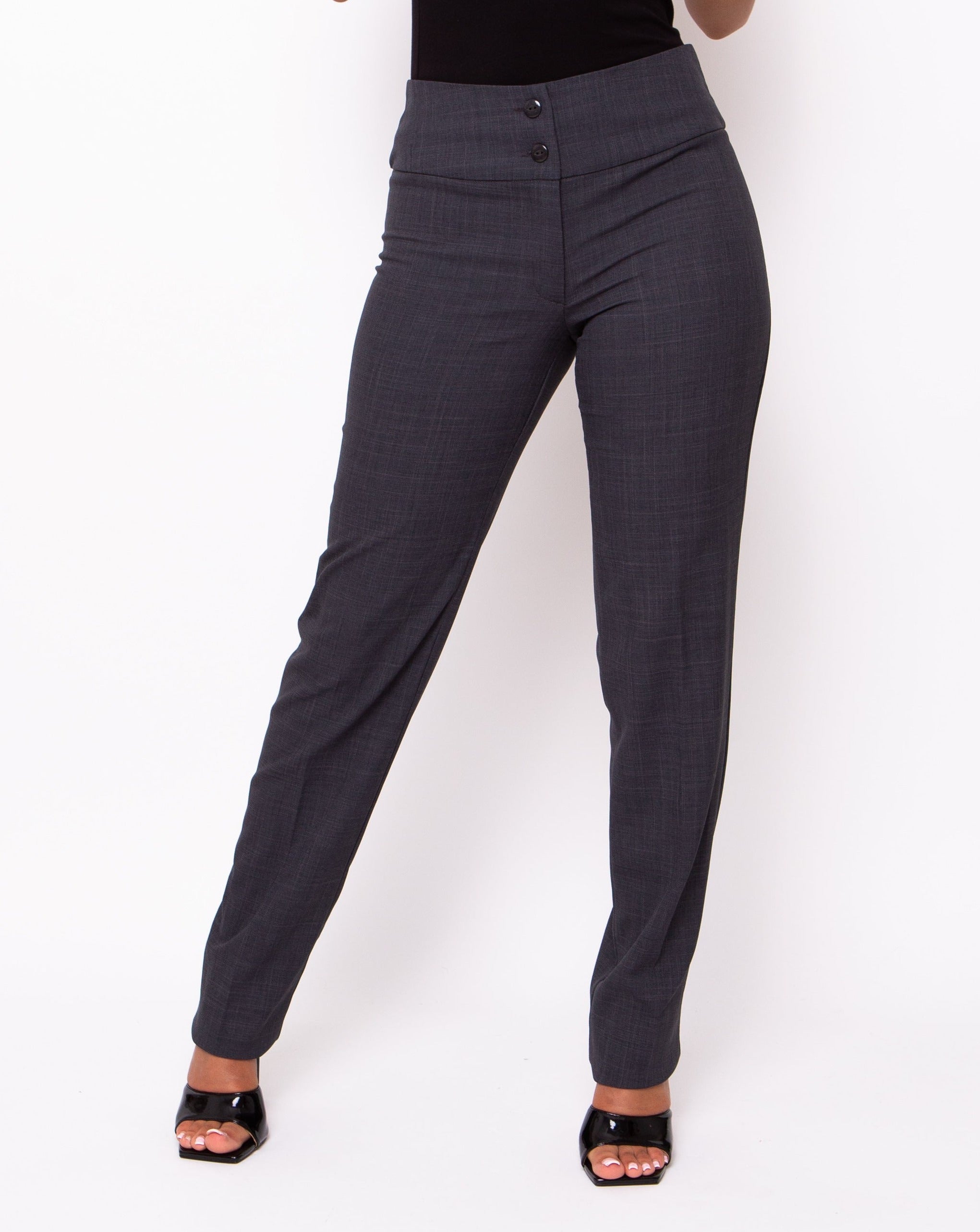 SUISTUDIO Grey Trousers Womens UK 14 Pinstriped Wool Tapered Fit | eBay