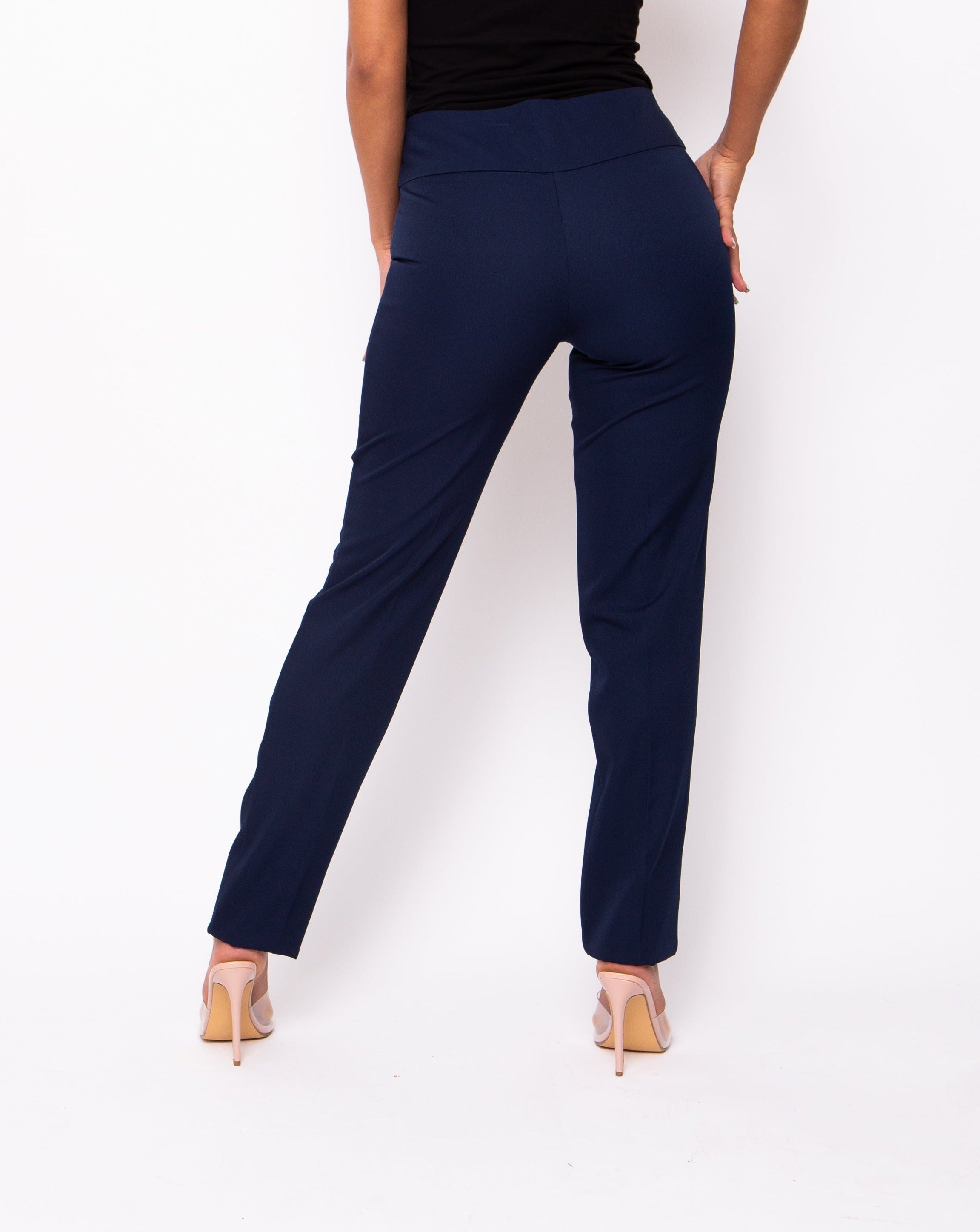Buy Women Black Solid Formal Regular Fit Trousers Online - 802497 | Van  Heusen