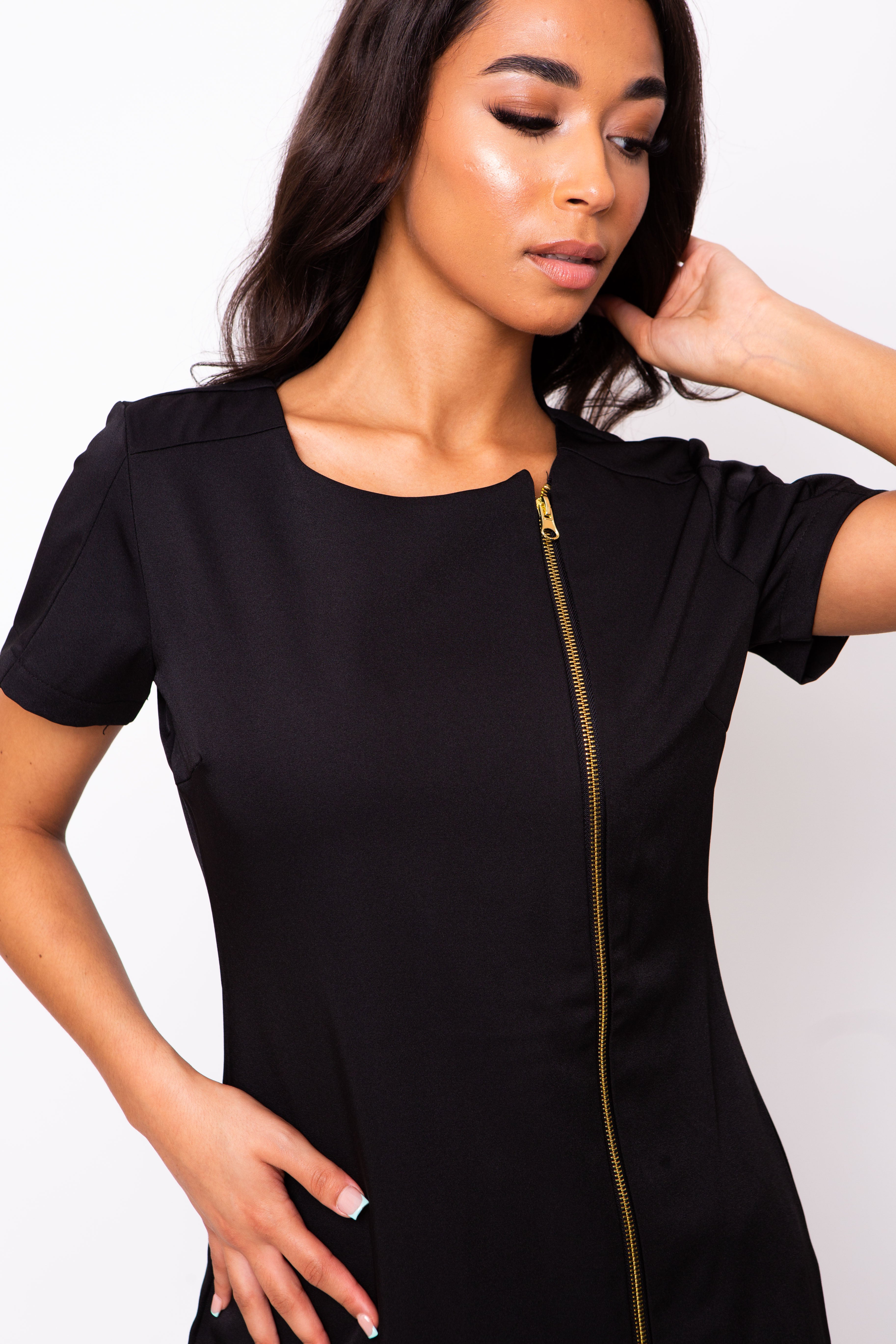 Hero Round Neck Tunic - Black