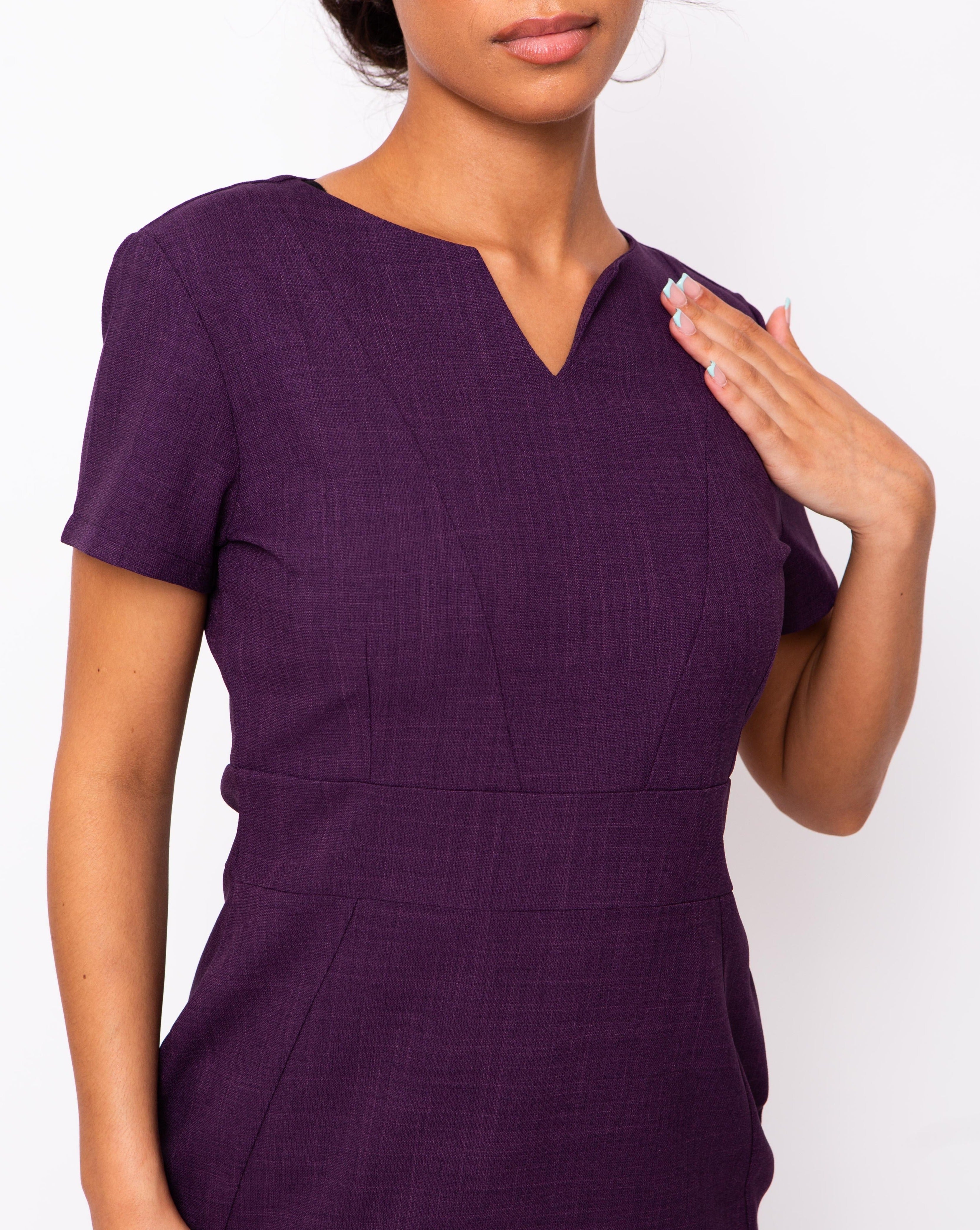 plum v neck short sleeve beauty tunic