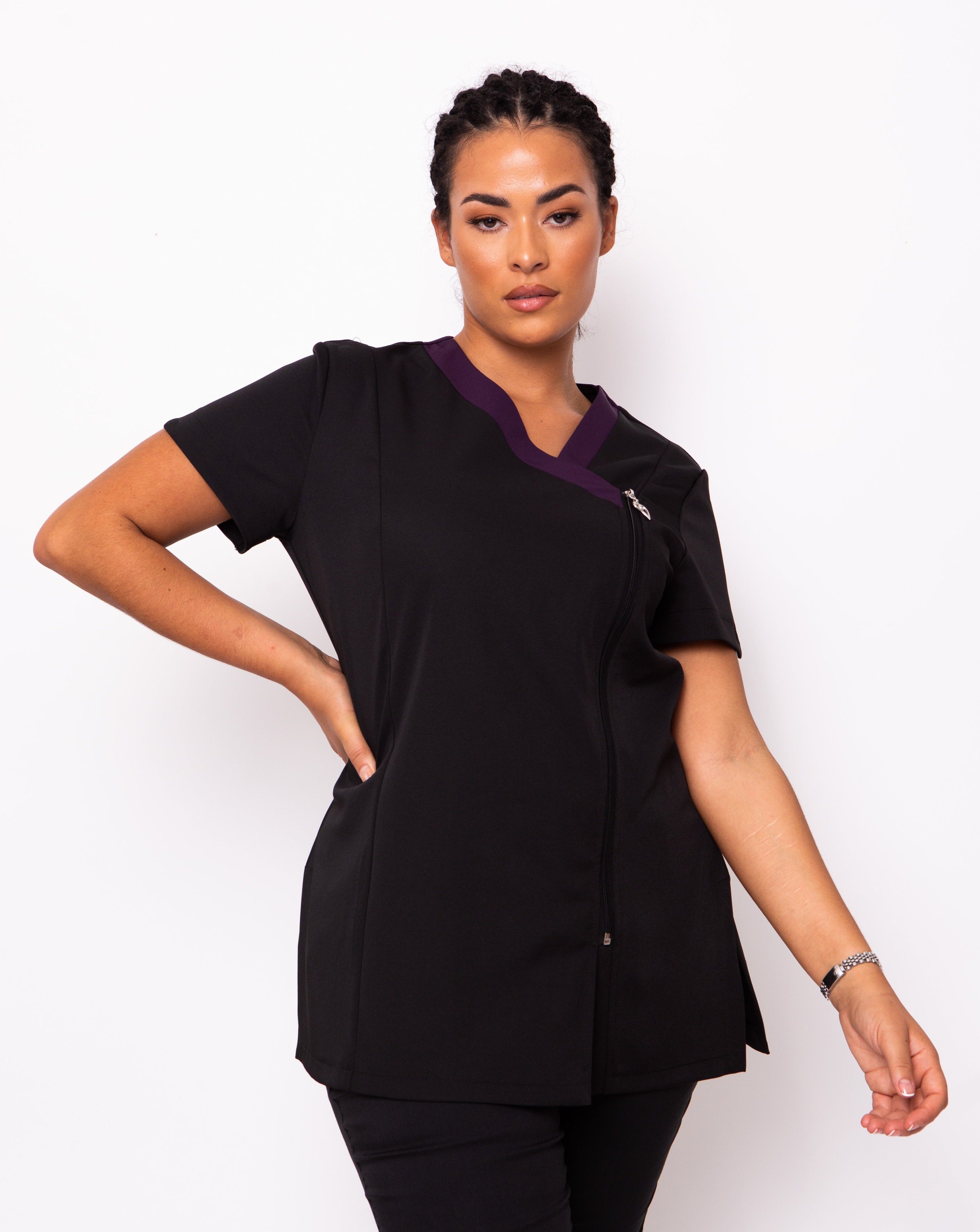 Black and aubergine beauty plus size tunic