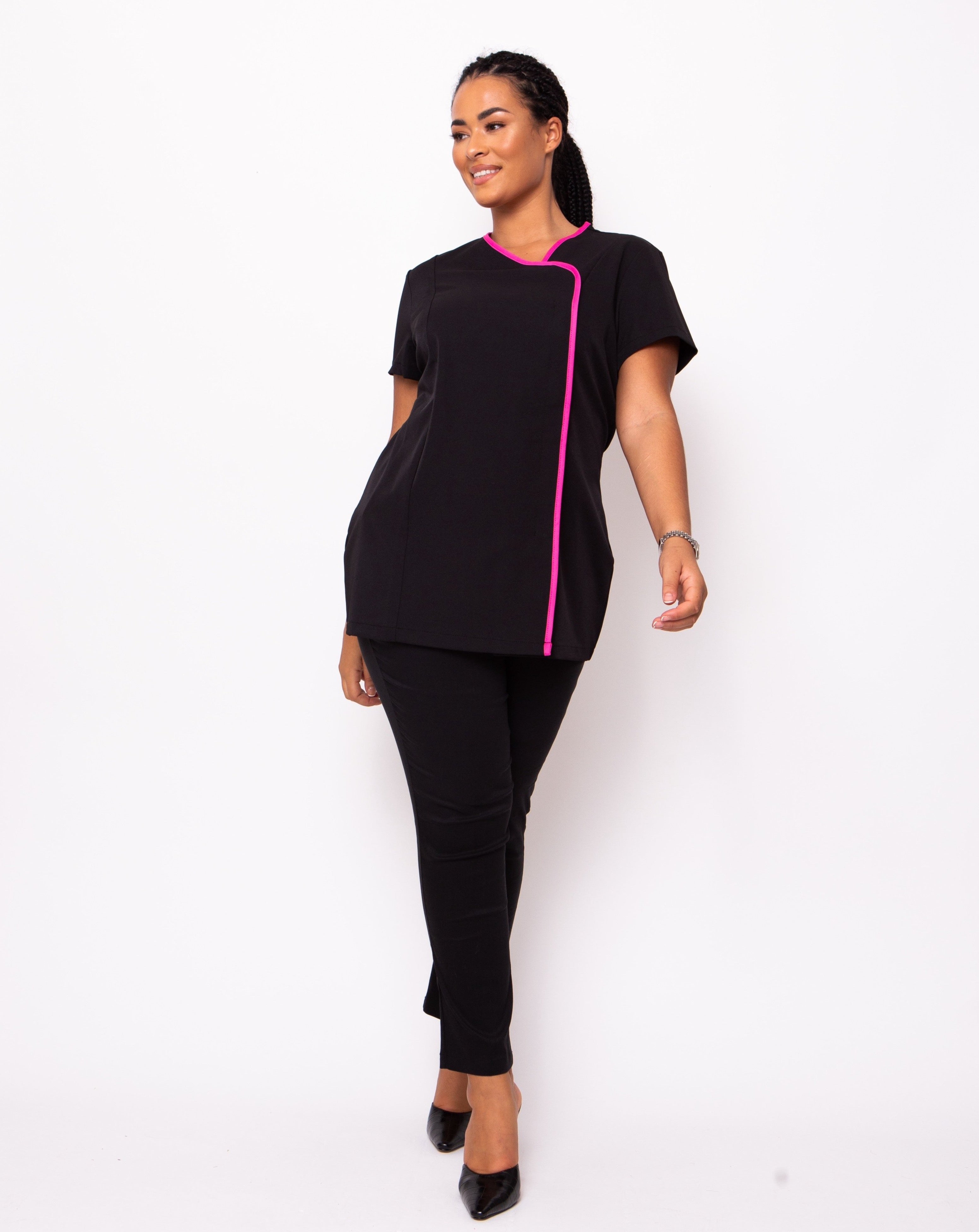 black plus size therapist tunic