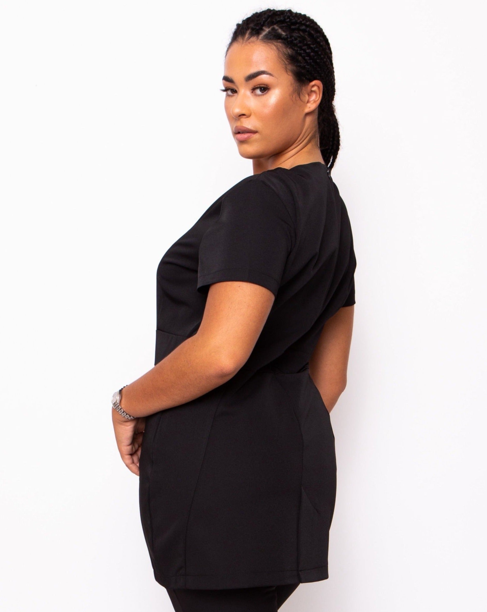 hairdressing black tunic plus size