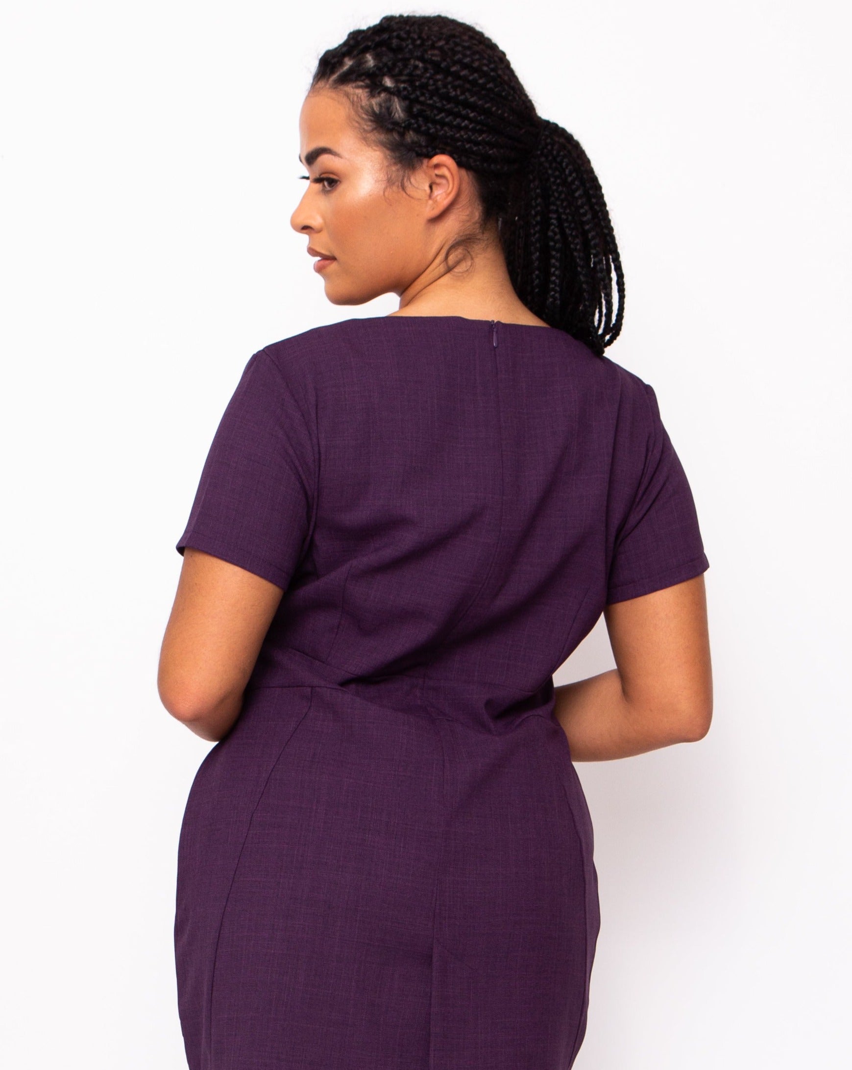 plum v neck beauty tunic plus size