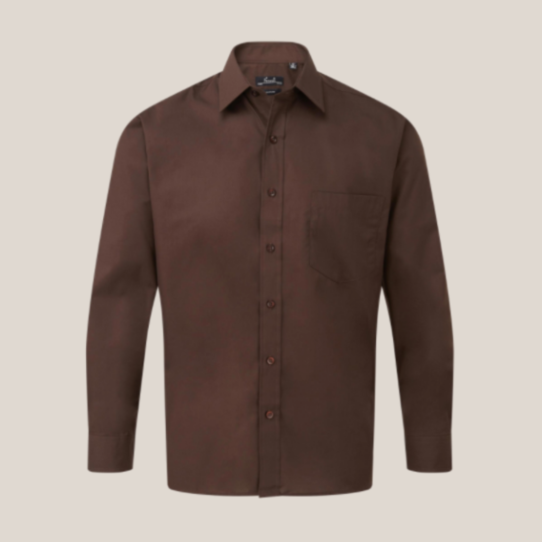 Premier Long Sleeve Poplin Shirt Muted colours