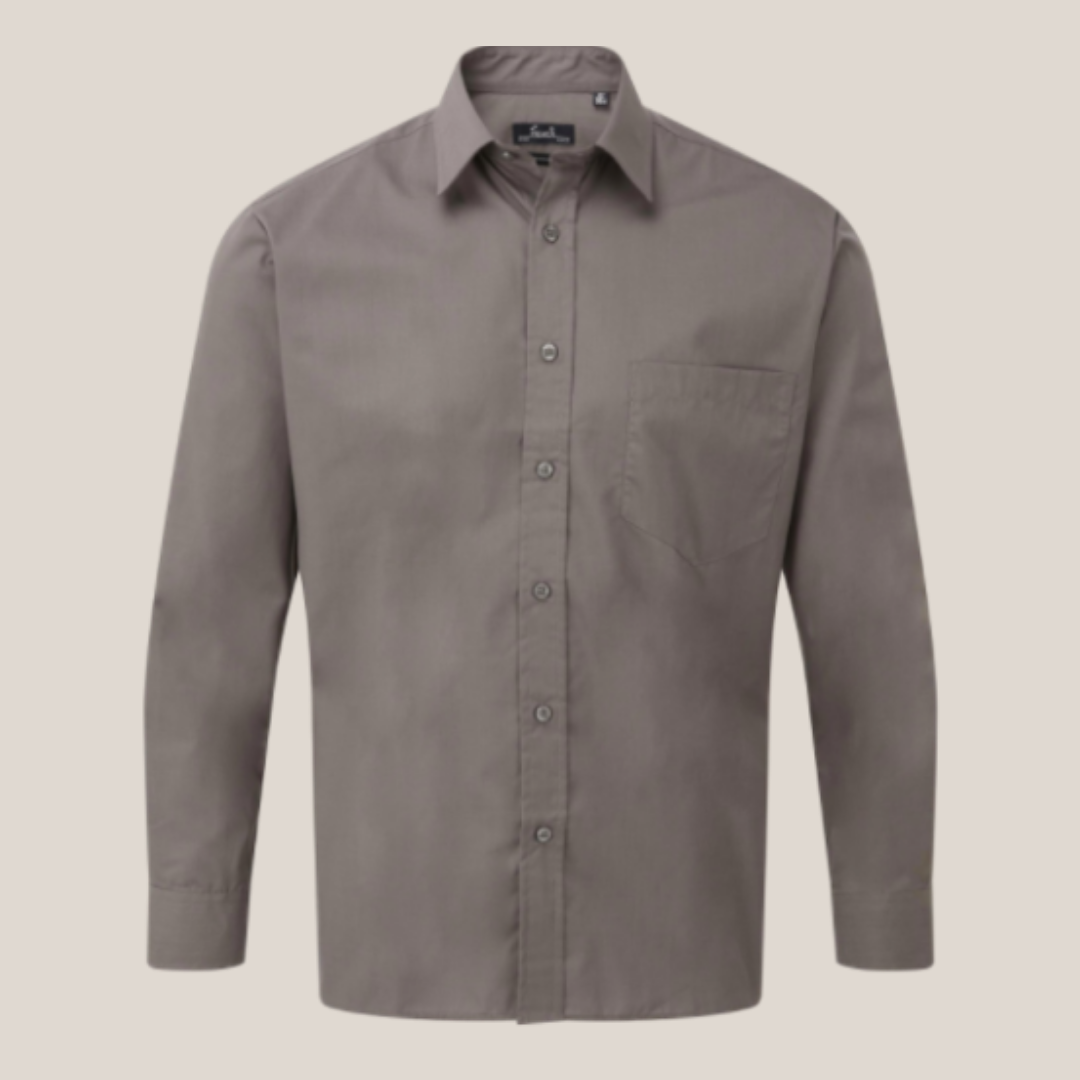 Premier Long Sleeve Poplin Shirt Muted colours