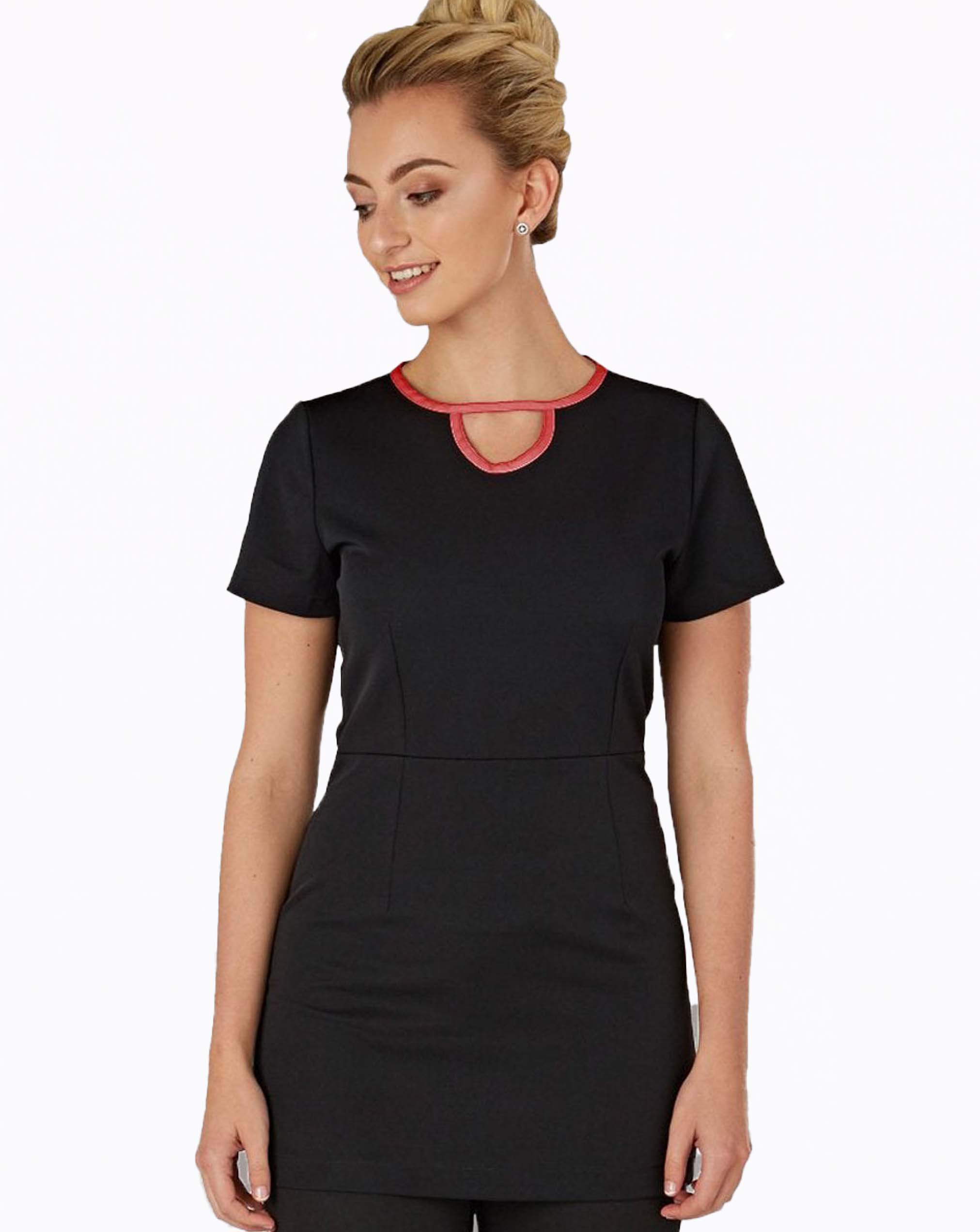Dazzle Cut-out Neck Beauty Tunic - Black / Red