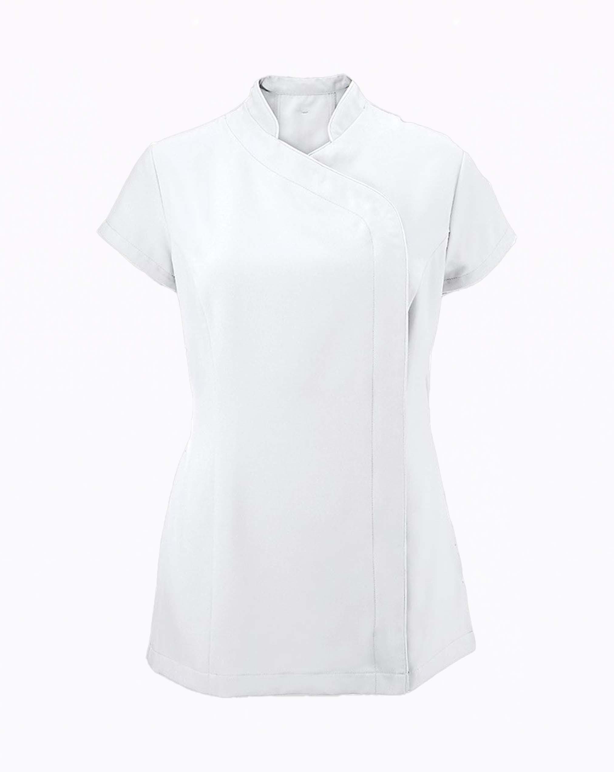 white beautician uniform