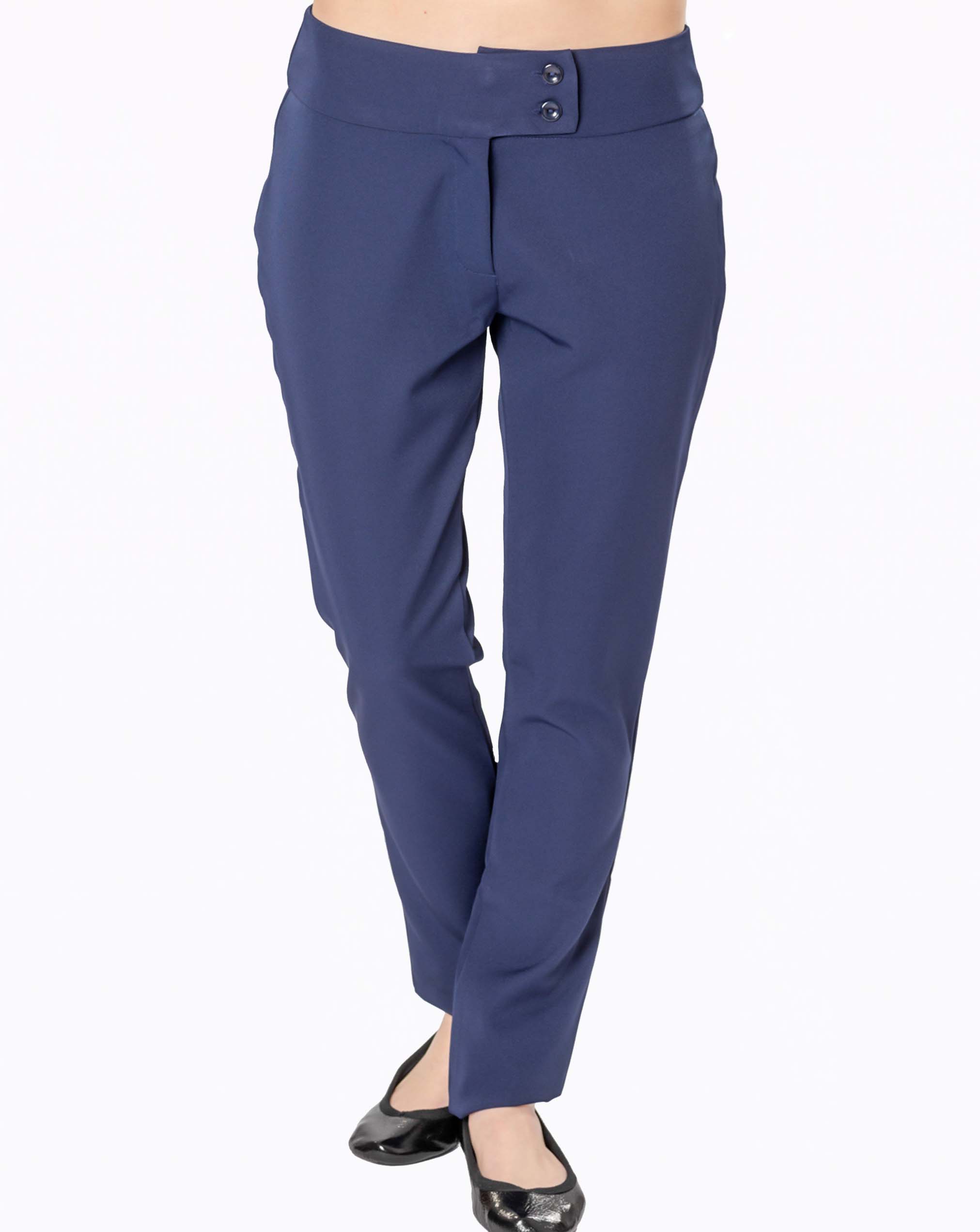 skinny fit navy blue trousers womens