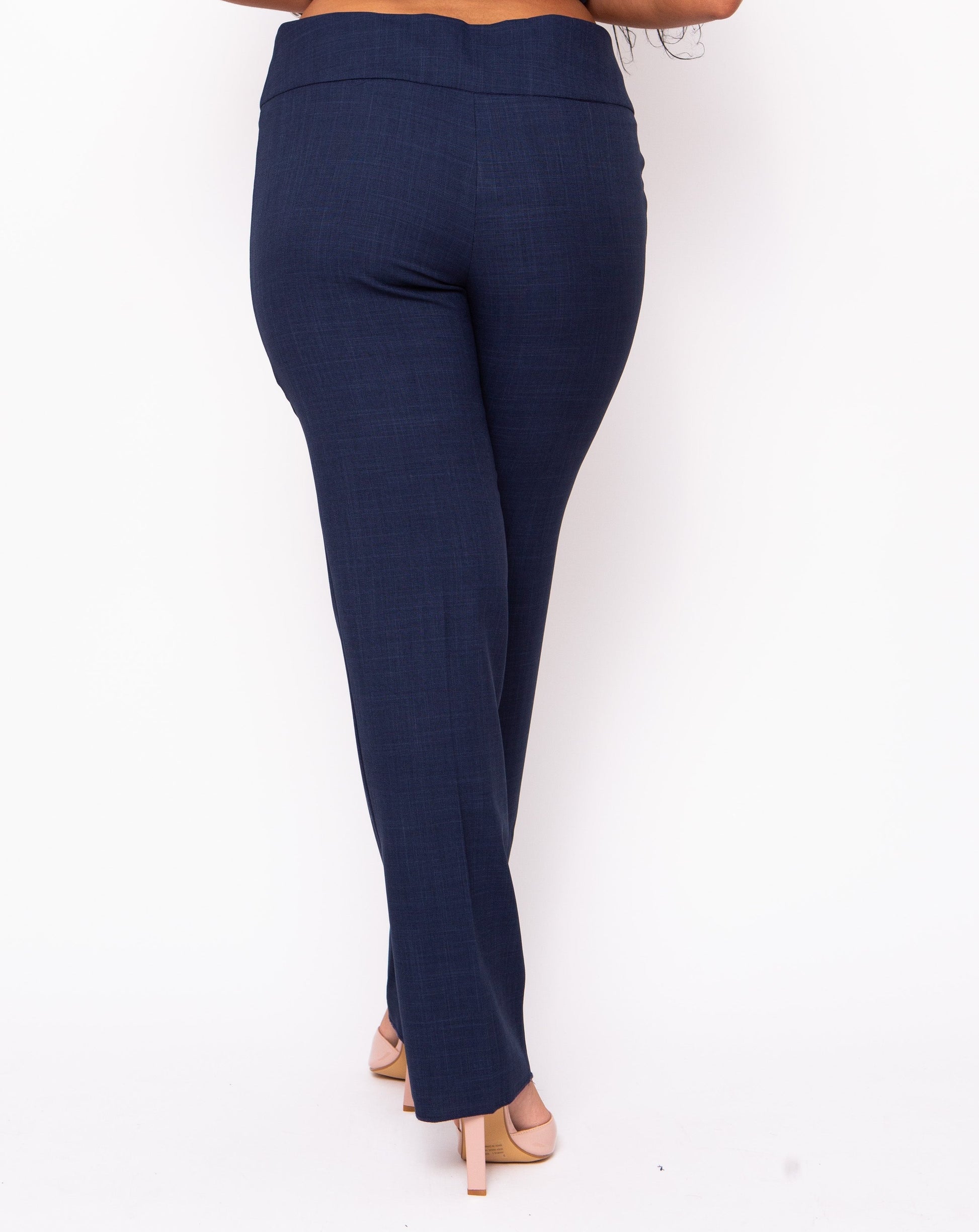 Low-waist Fitted Pants in Navy Blue