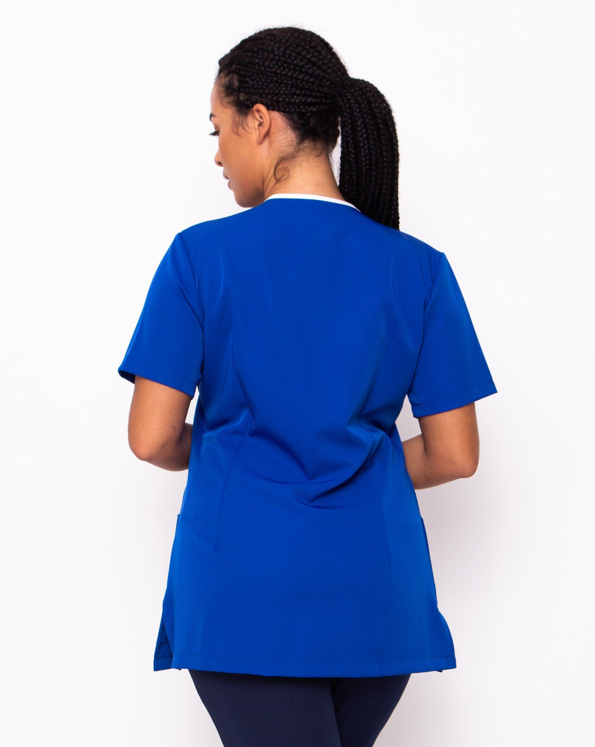 Eternity Asymmetric Beauty Tunic - Royal Blue / White