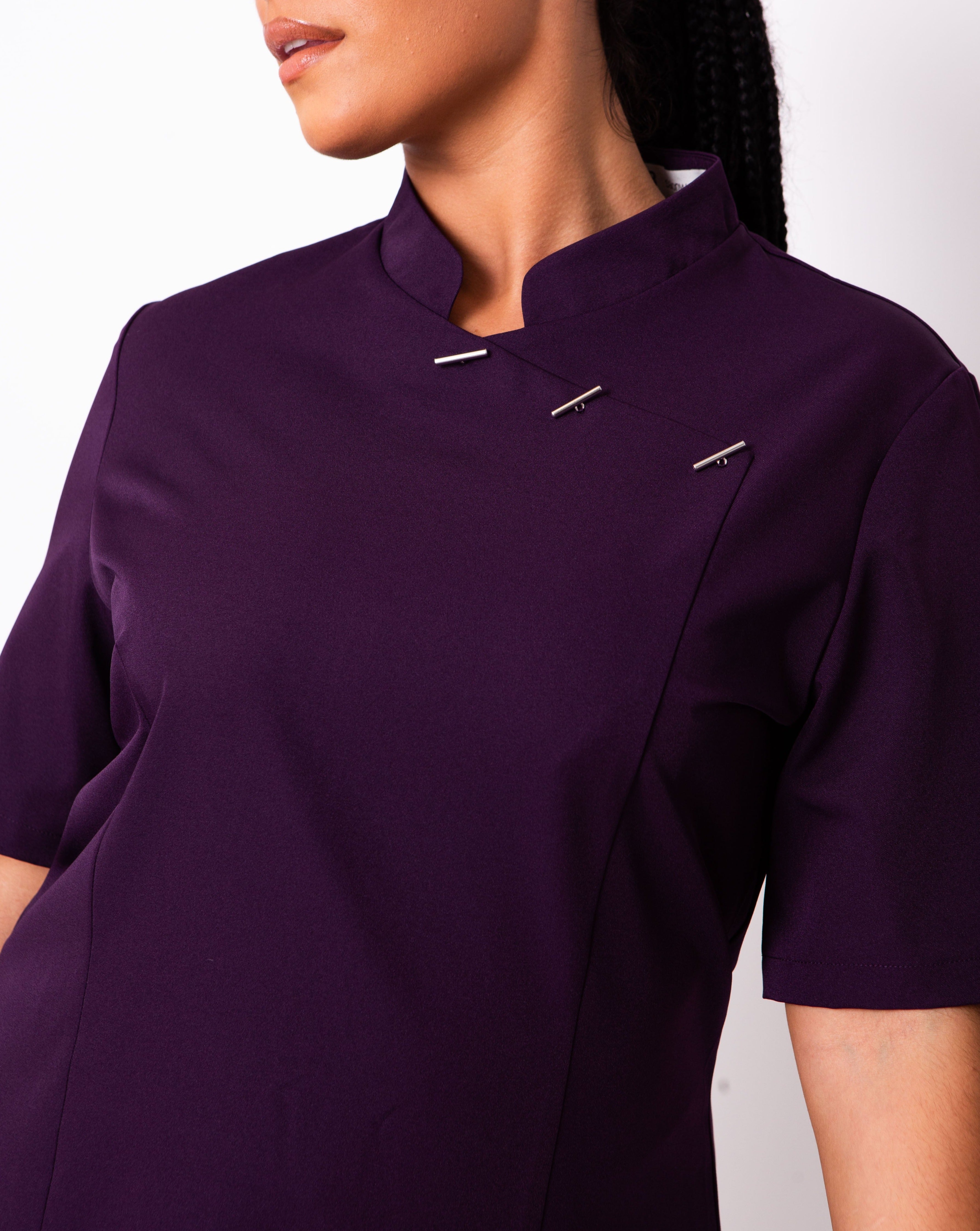 Essence Mandarin Collar Beauty Tunic - Aubergine