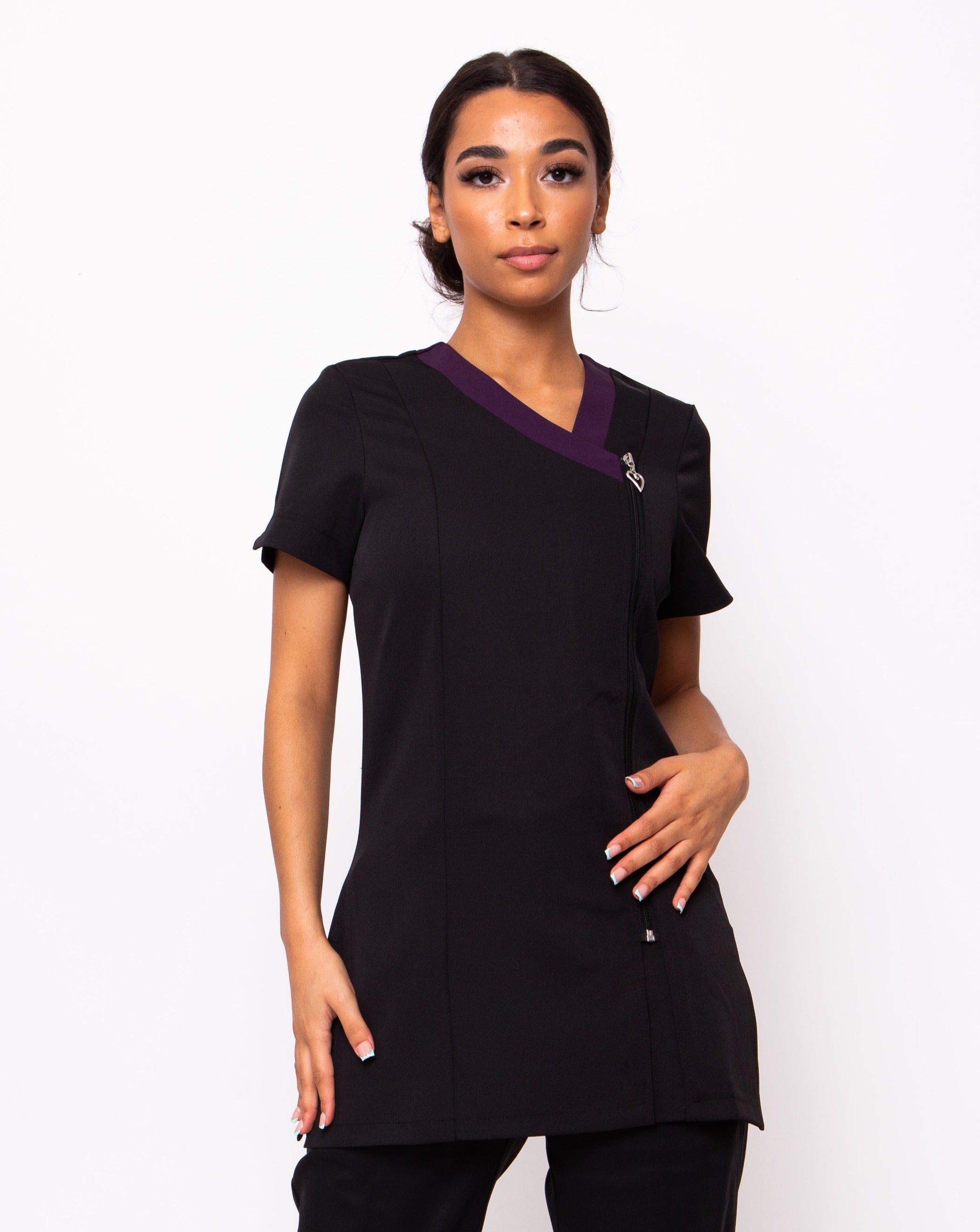 Black and aubergine beauty tunic