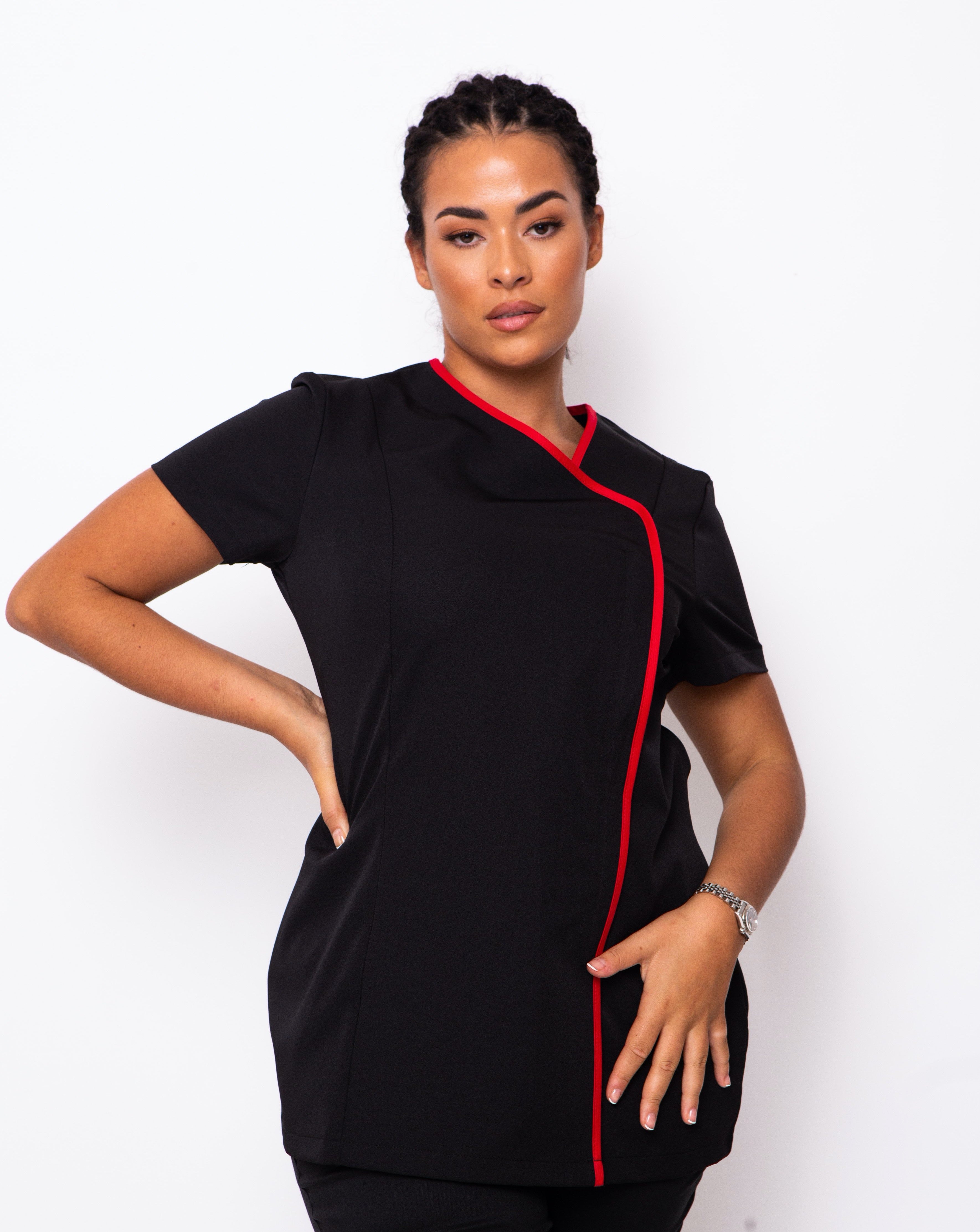 black and red beauty tunic plus size