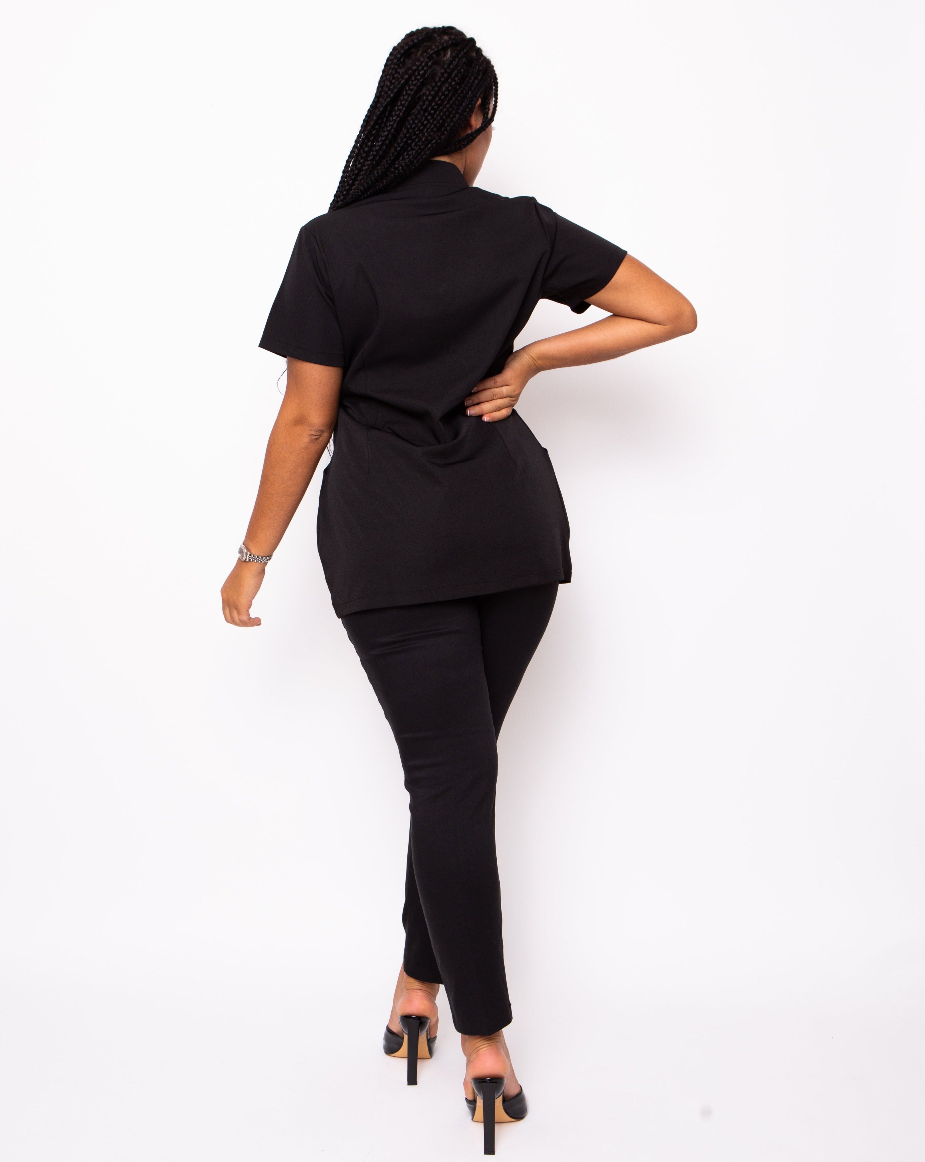 black beautician uniform