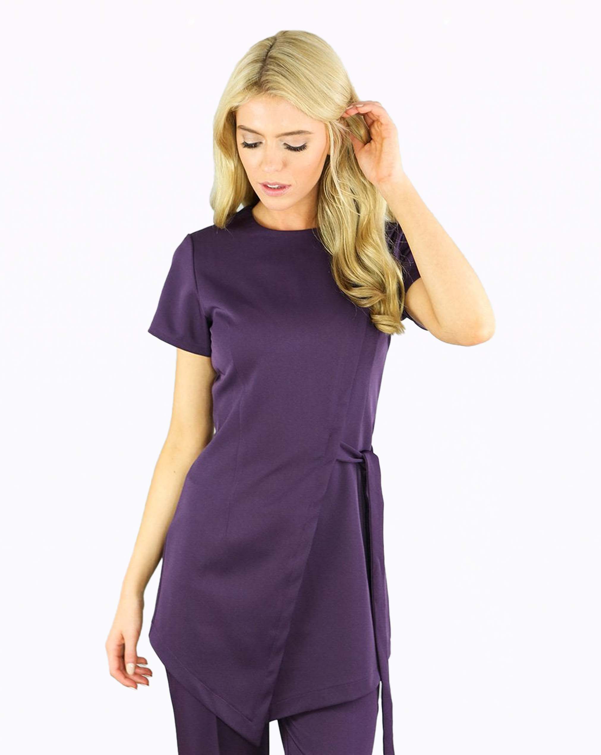 Tranquility Asymmetric Beauty Tunic - Aubergine